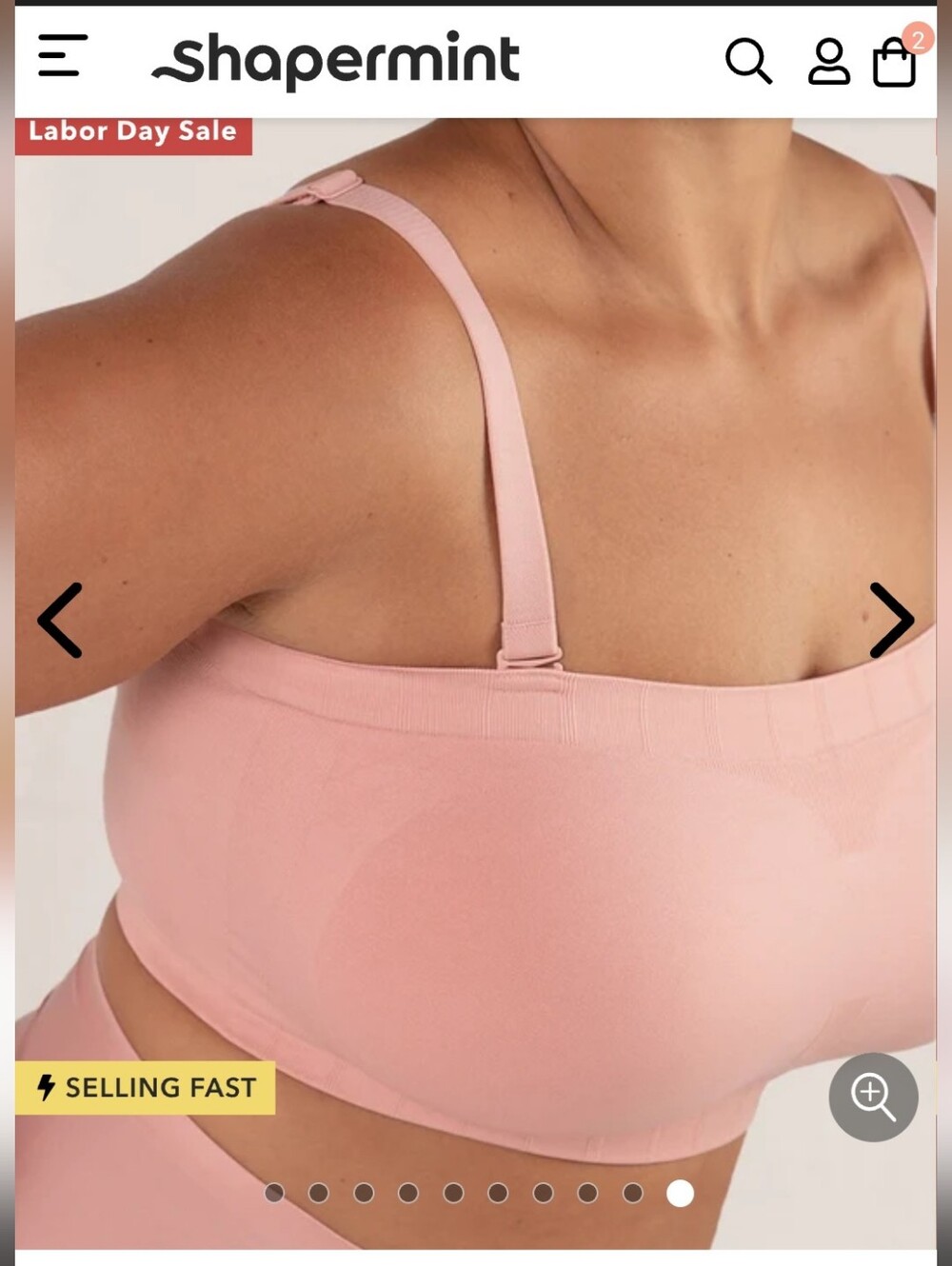 Shapermint Convertible Strapless Bandeau Bra - Rose Tan